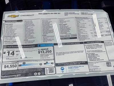 2025 Chevrolet Corvette Z06 3LZ Convertible RWD